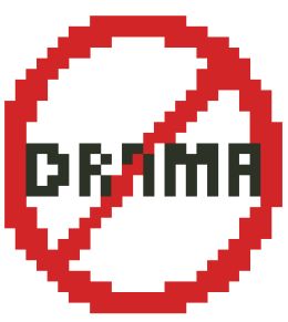 International no symbol over the word drama