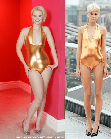 Two women, same bathing suit - which should be a model? A model what?"